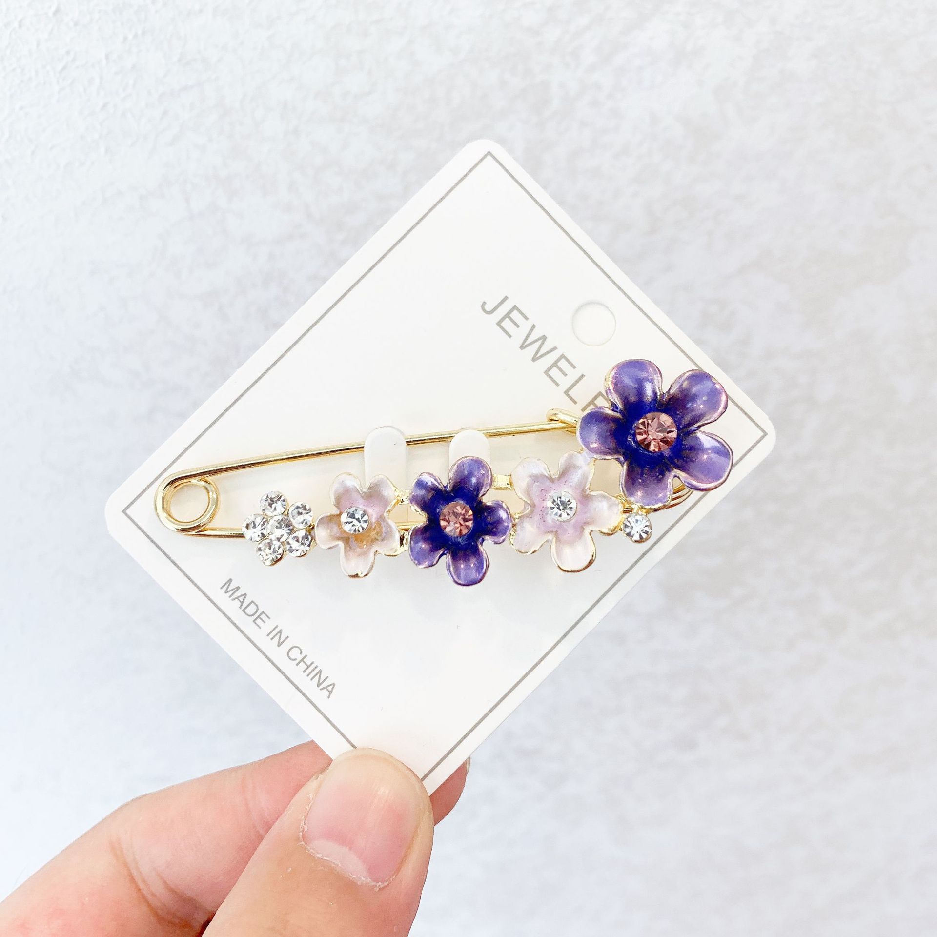 Sjal blomst broche diamant olie lilje tulipan sommerfugl stor nål sikkerhedsnål frakke kjole anti-genskin silke tørklæde spænde: 3