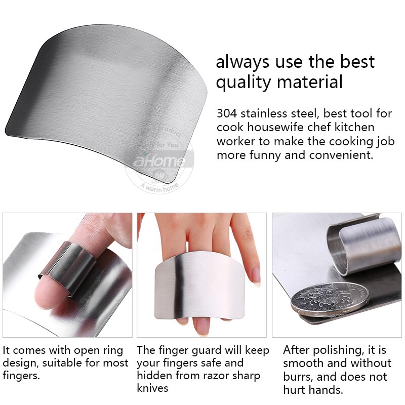 Finger Guard Protector Stainless Steel Knife Cutting Finger Not Hurt Chopping Slicer Hand Protect Kitchen Helper Protect Tool