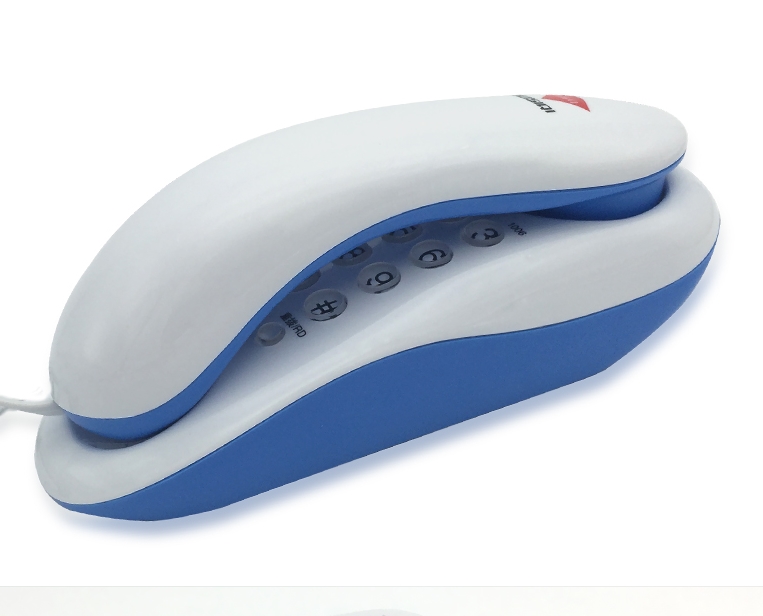 Vaste telefoon thuiskantoor hotel inkomende telefoon aan de muur, mini-wandtelefoon aan het bed: Blauw