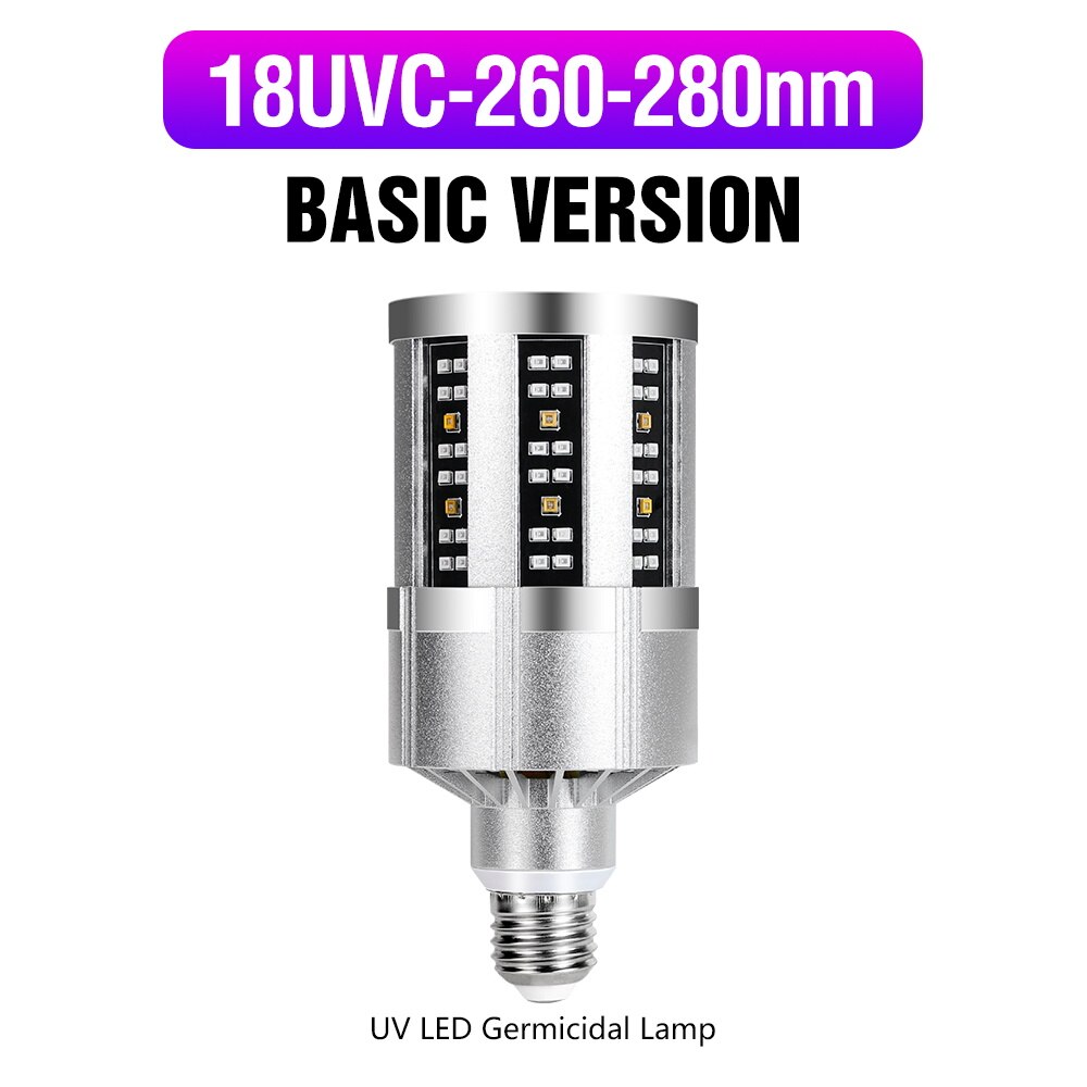 Germicidal Light 9UVC 18UVC E27 UV Sterilizer LED 15W 20W 60W Ozone Lamp 220V Ultraviolet Light Home Disinfect Bacterial 110V: Ordinary Mode 18UVC / 110V