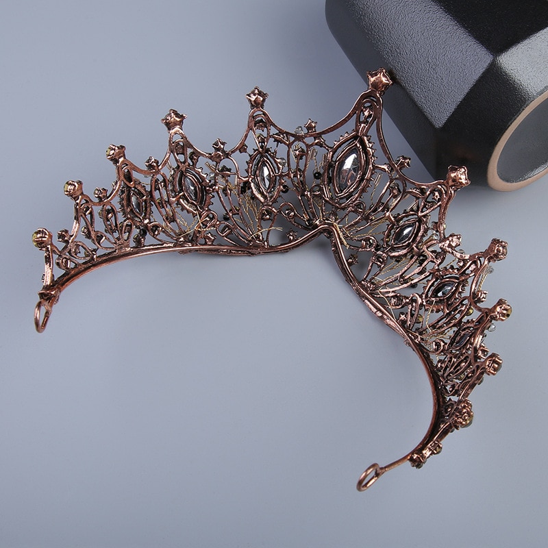 Vintage Sliver Golden Black Metal Luxury Witch And Prince Dancing Party Wedding Headpiece Crown Hair Accessories