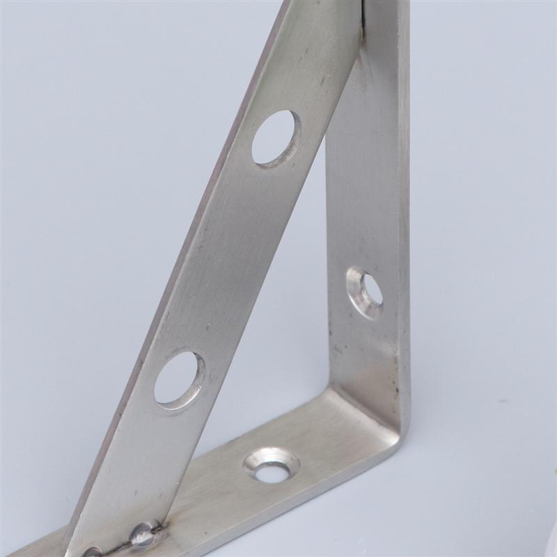 2pcs Durable Industrial Wall Shelf Support Bracket Stainless Steel Triangular Bracket with 4 Screws
