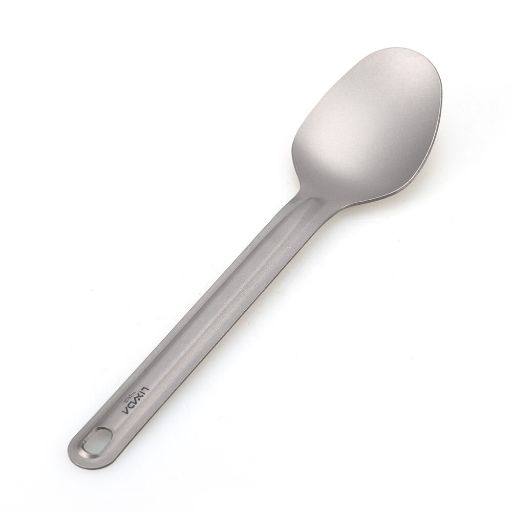 Lixada 15g titan sked långt handtag kaffeskedar portabel utomhus porslin sked bestick ultralätt campingsked picknick