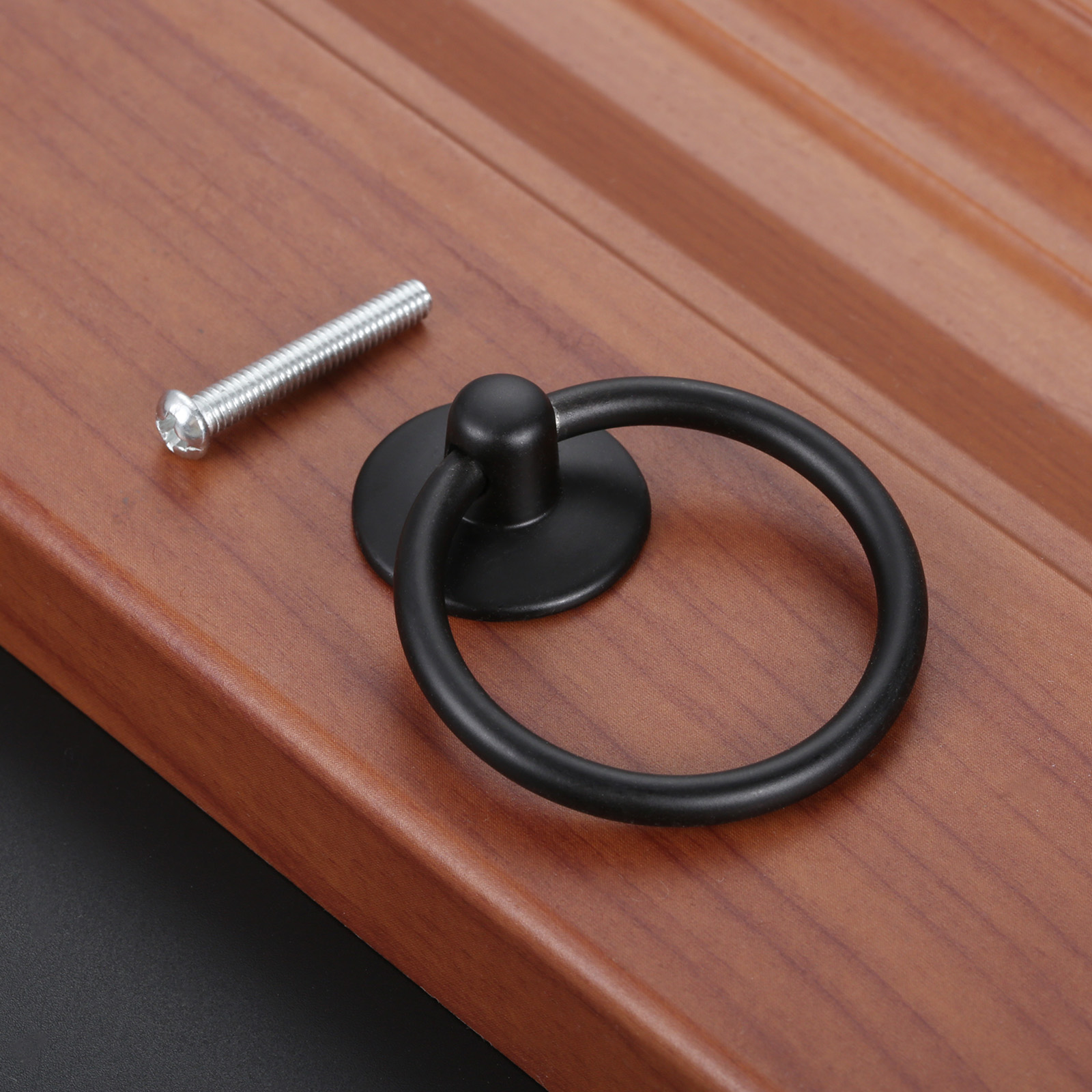 5 teile/satz Ring Knopf Einzigen Loch Metall Griff w/schraube Pull Decor Ktichen Schublade Schrank Gold Silber Schwarz Weiß antike Bronze: WHITE