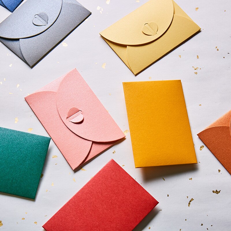 10pcs/lot Mini/Large Love Heart Paper Envelopes Kawaii Card for Wedding Invitations Greeting Cute Envelope Letter Paper