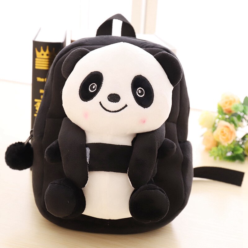 Söta tecknade barn plysch panda ryggsäck leksak mini skolväska barn dagis pojke flicka baby studentväskor söt mochila: 23cm / 1