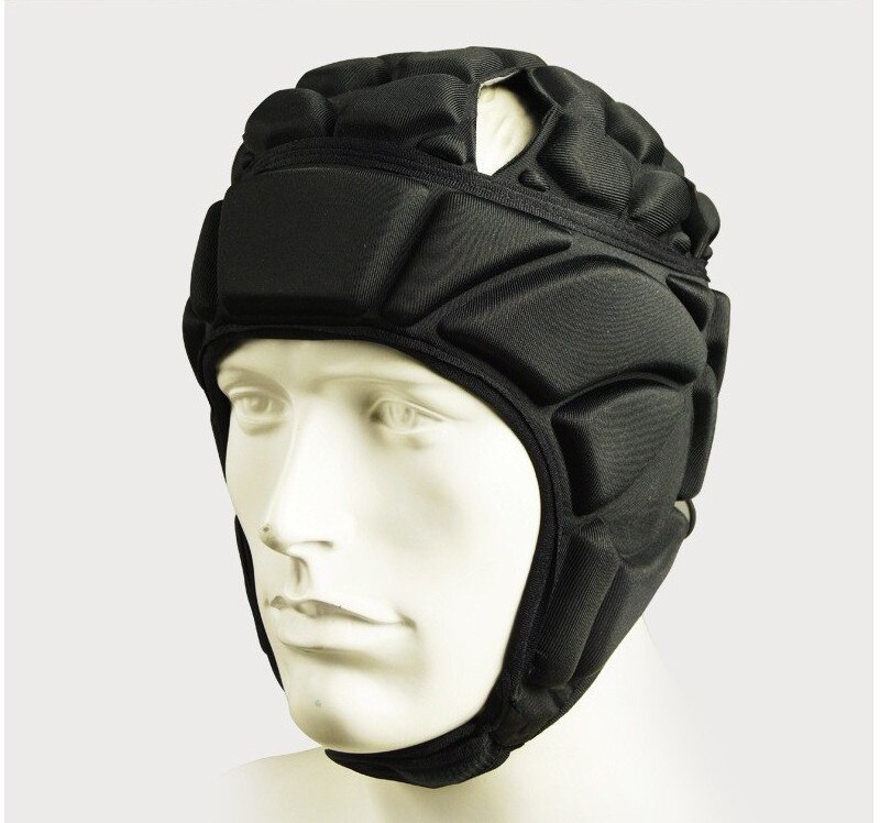 Men's Football Soccer Goalkeeper Helmet Rugby Rolling Hockey Scrum Cap Headguard Black Goalie Roller Hat Protective Gear