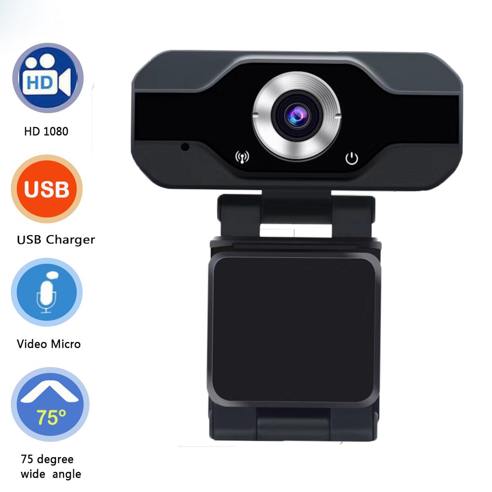 In Stock PC Computer Webcam Full HD USB Web Camera Manual Focus Lens Web Cam With Built-In Microphone Flexible Base Camera: PVR006 1080P