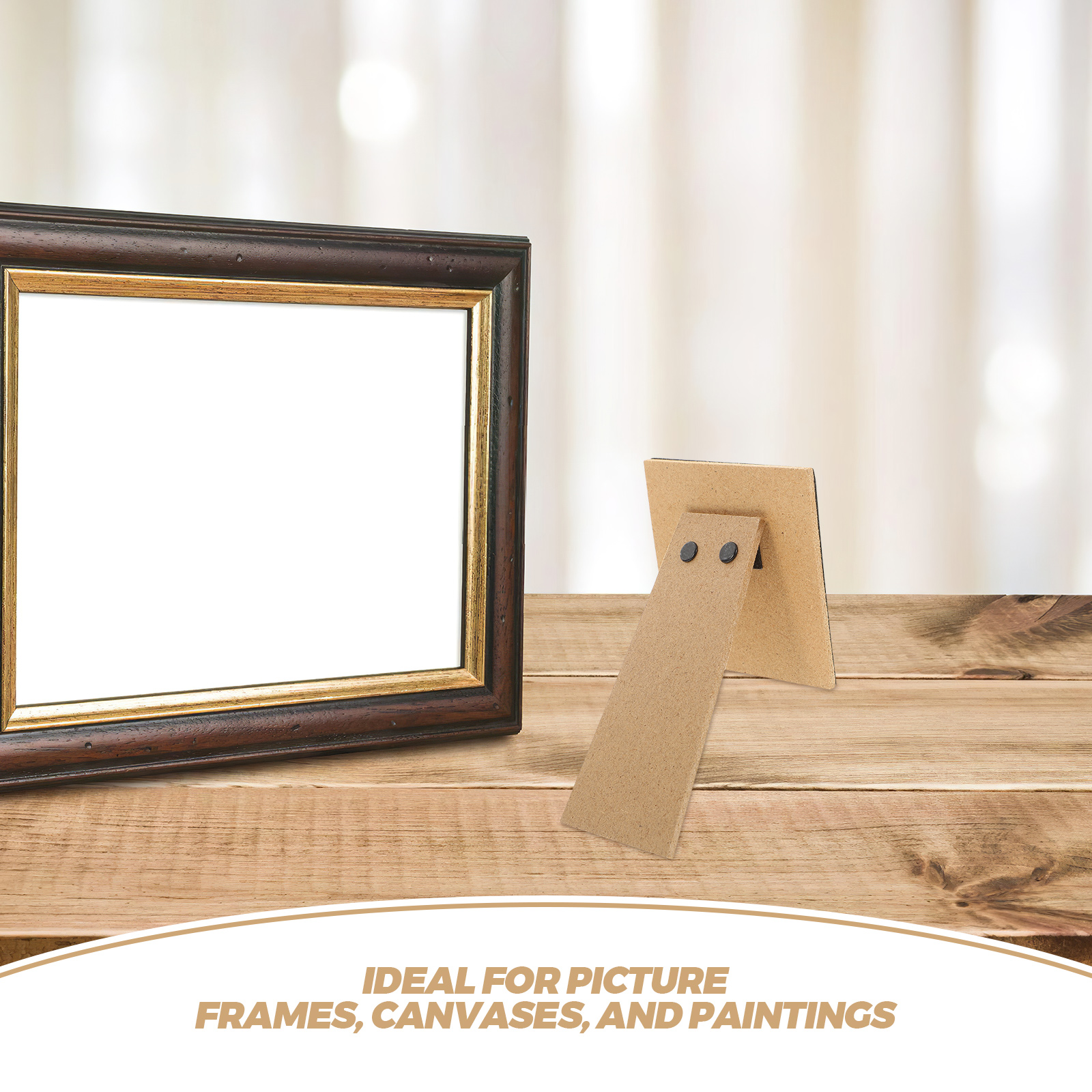 2pcs Picture Frame Easel Back Plate Bracket Diy Wood Based Panel Stand For Frame Canvas Painting Foldable Frame Support Bracket