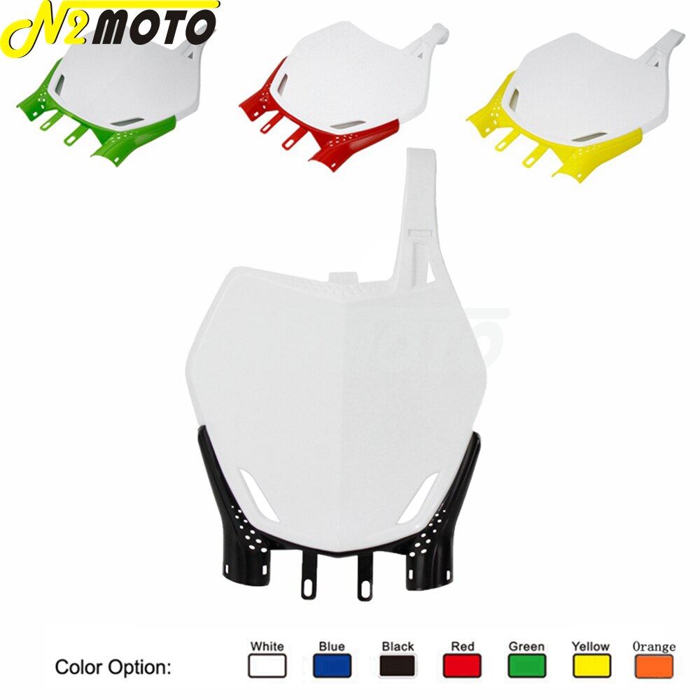 Placa de nombre de número delantero Universal para Motocross, color blanco y negro, para Kawasaki, Suzuki, Yamaha, Honda, CRF, CRE, KLX, KLR, DRZ, WR, YZ, 85, 250, 450
