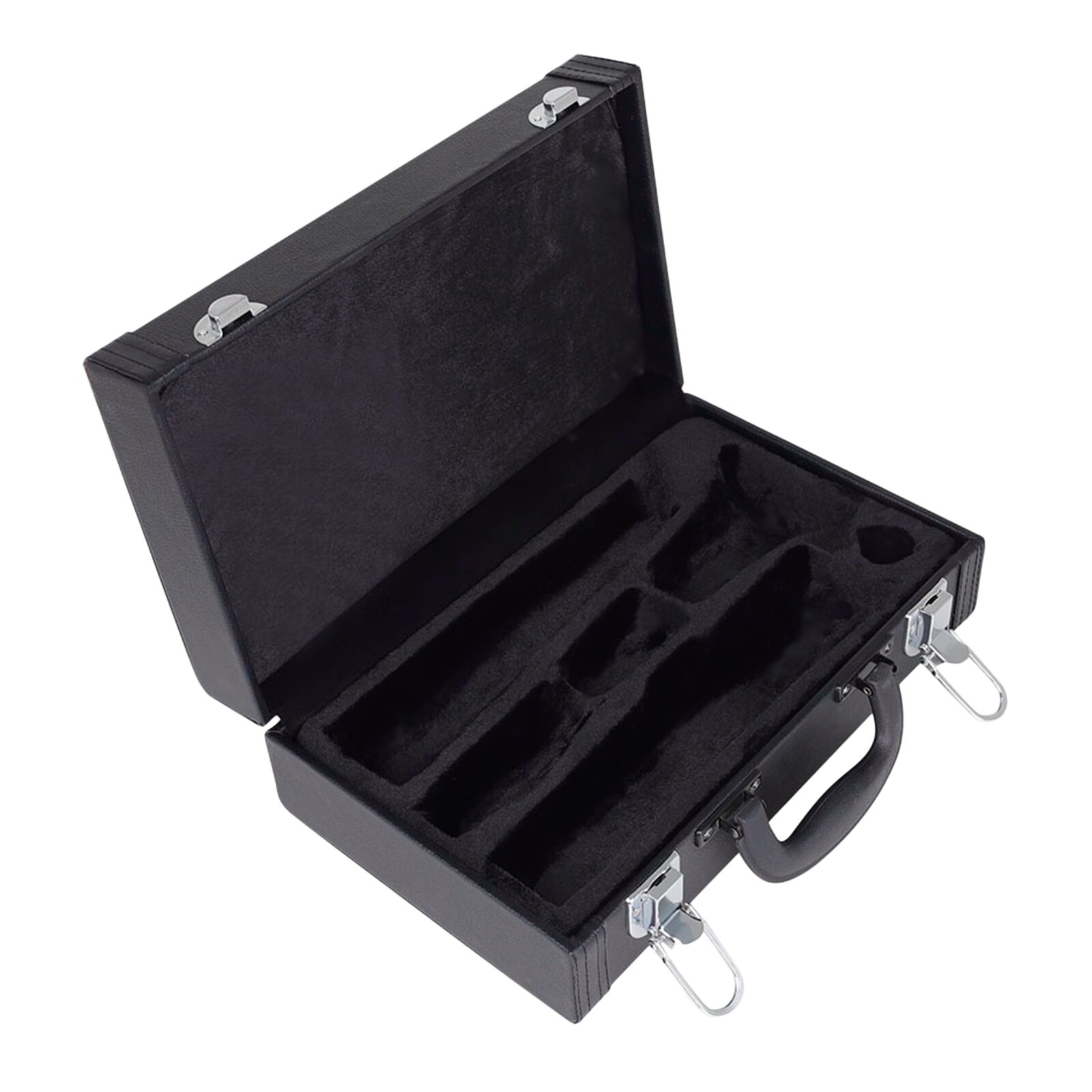 1PC cuir polyuréthane clarinette mallette de rangement noir Tube rembourré boîte poignée lisse Anti poussière