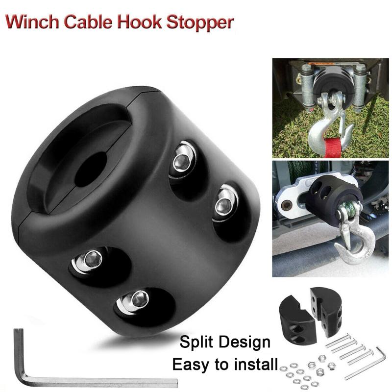 1 Set Winch Cable Hook Stopper Rubber Winch Rope Line Saver Winches For ATV UTV Winches 1/2" Cable Winch Rope Car Accessories