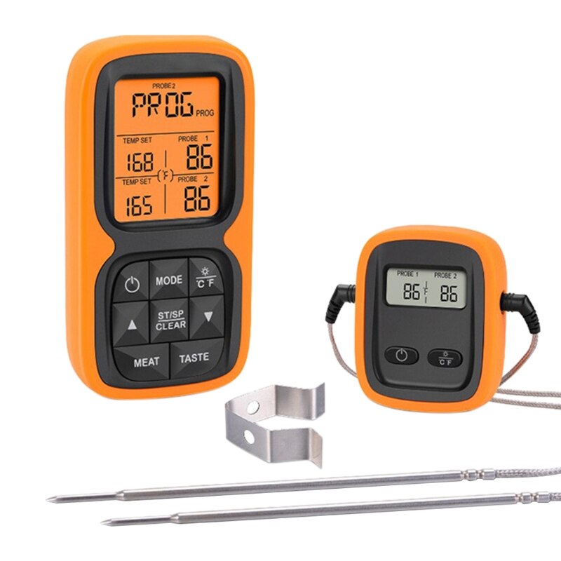 Thermomètre à Viande Sans Fil WADEO - Bluetooth 152m Cuisine Barbecue Gril Fumoir IP66 Rechargeable