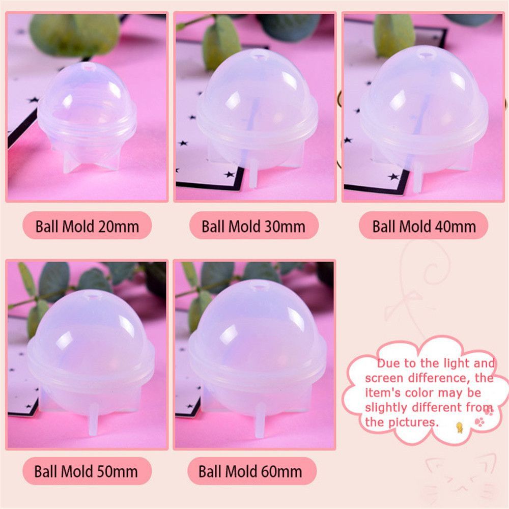 Moule en silicone pour boule de sphère bricolage, artisanat en résine, décoration de moule exécutif, 5 Tan, 20mm, 30mm, 40mm, 50mm, 60mm