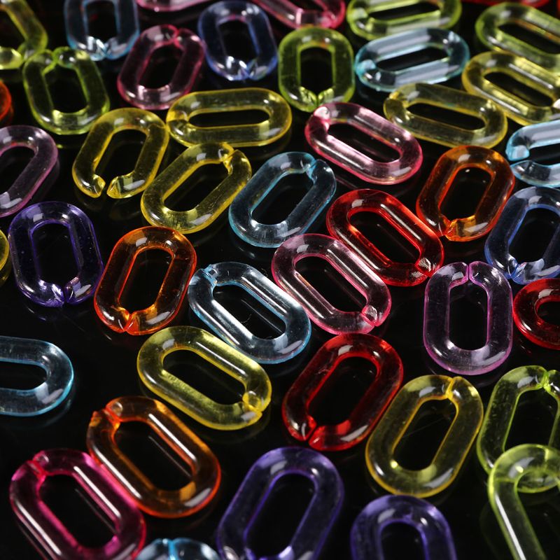 100 st/pack plast fågelställ kedja öppen länk papegojklämmor krokar råtta fågel leksaker