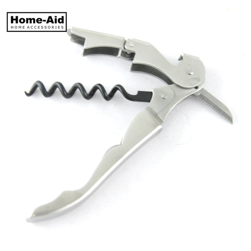 1Pc Roestvrij Plastic Wijn Schroef Corkscrew Opener Professionele Dubbele Scharnier Obers Wijn Fles Bier Cap Opener