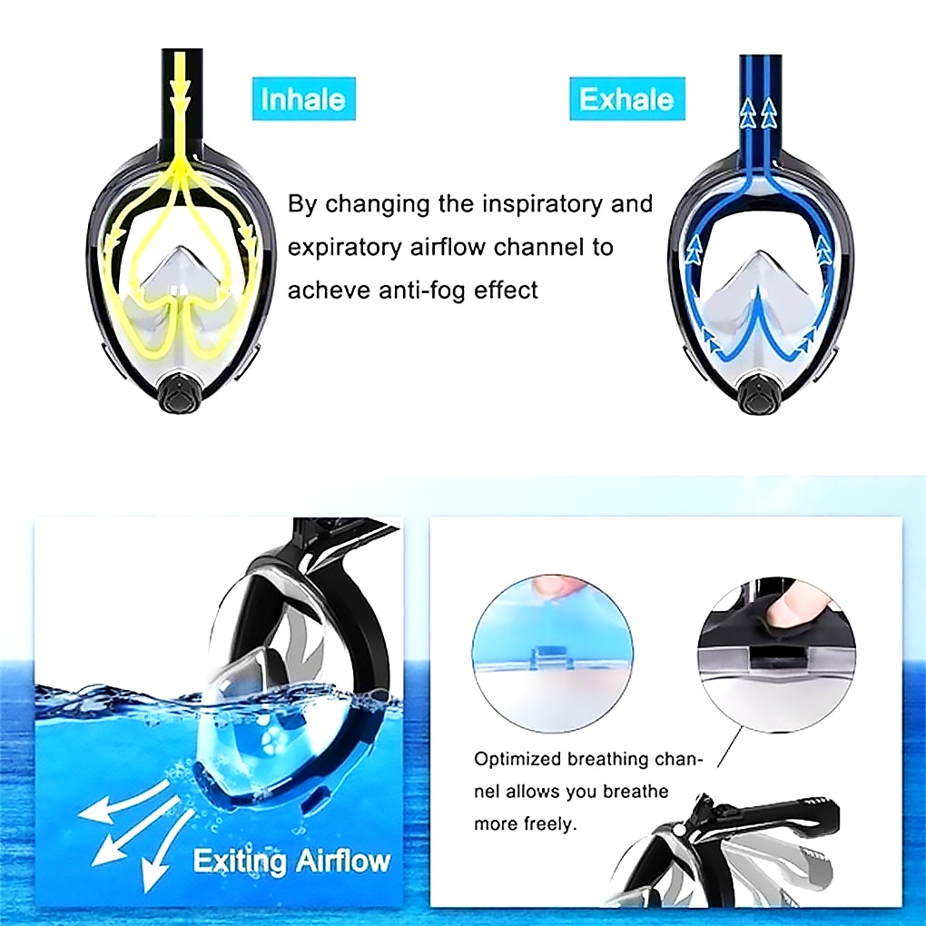 Anti Fog Scuba Diving Mask Full Face Snorkeling Mask Underwater Snorkeling Diving Mask For Swimming Spearfishing Dive 6 Colors