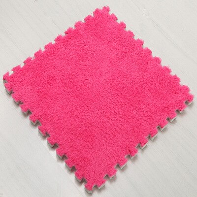 EVA tapis Puzzle en peluche, 30*30cm, 1 pièce, tapis décoratif en velours bouffant, pour chambre d'enfant, jouets rampants, 8 couleurs (échantillon): Rouge