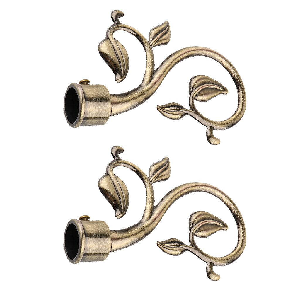 1 Pair Curtain Decorative Pole/Rod Finials Ends Heads Caps Rod Kits