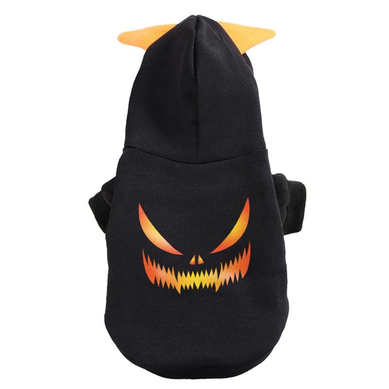 Halloween Hond Kostuum Pluche Warm Hond Hoodie Outfit Puppy Kitten Jurk Up Kleding Voor Halloween Party Honden Accessoires: Black