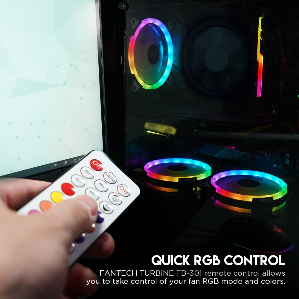 FANTECH 120mm Cooler Fan Double RGB PC Fan Cooling Fan For Computer Silent Gaming Case With IR Remote Controller fan