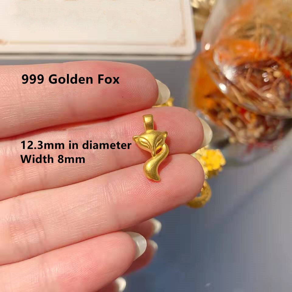 #39 #39 halsband äkta 999 guld hänge 24k blommor stjärnor dam hängen utsökt fabrik: Räv 0.38g