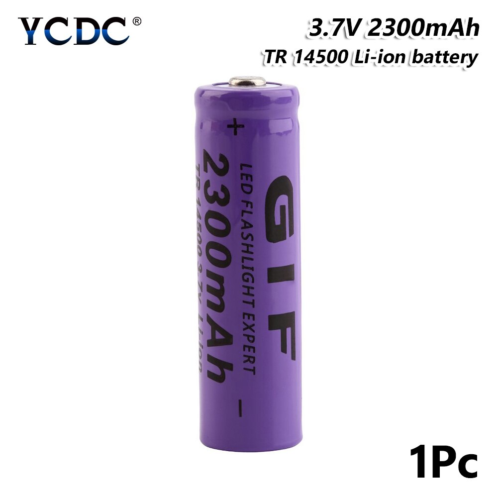 14500 Replacement Li-Po Lithium Li-polymer Battery 2300mAh 3.7V Rechargeable Batteries Cell For Torch Mini Fan Gamepad: 1 Pc
