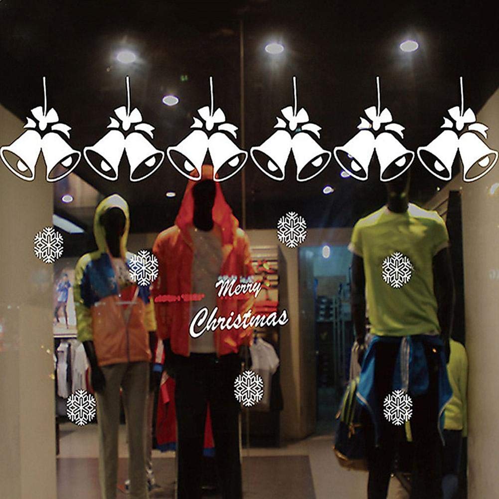 Brand Christmas Window Stickers Static Electricity White Sticker For Home Showcase Decor Removable: XD16