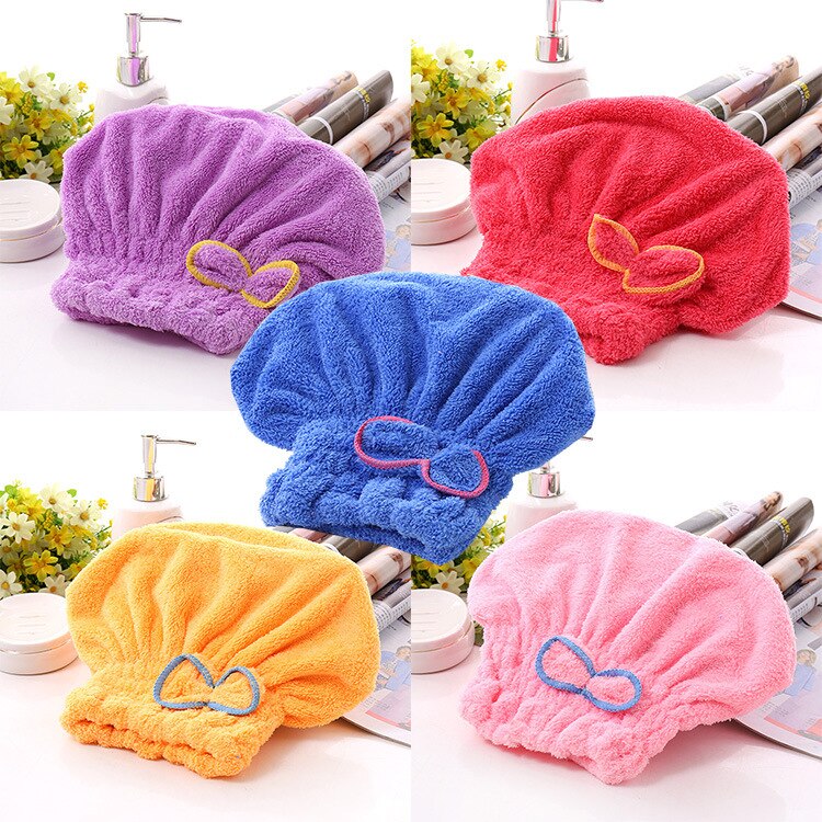 Nopea hiustenkuivaus pyyhehattu bowknot wrap pyyhe suihkumyssy naisille kylpyläkuivaus hiuspyyhe mikrokuitu nopeasti kuivuva hiusturbaani