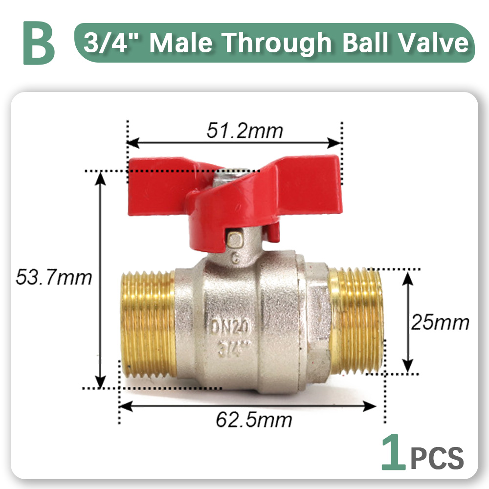 1/2" 3/4" 1" Brass Copper Ball Valve Fitting Replacement Coupling Adapter Connector Extender Garden Watering Durable Accessories: Gold