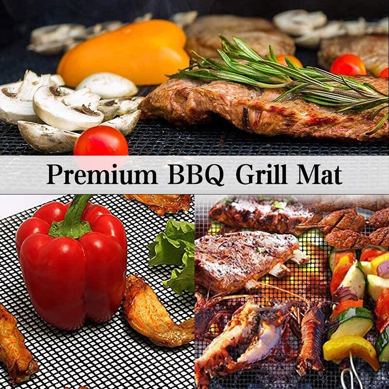 Tapis de cuisson, feuille de cuisson et Grill résistant à la chaleur, BBQ en mailles antiadhésives, accessoires pour Barbecue en fête, 40x30cm