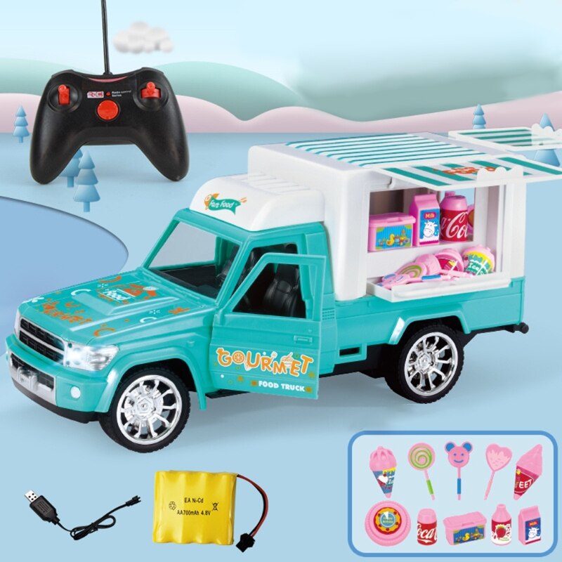 Coche eléctrico ligero con Control remoto para niños, juguete de coche de postre, Cuatro Caminos, helado de simulación