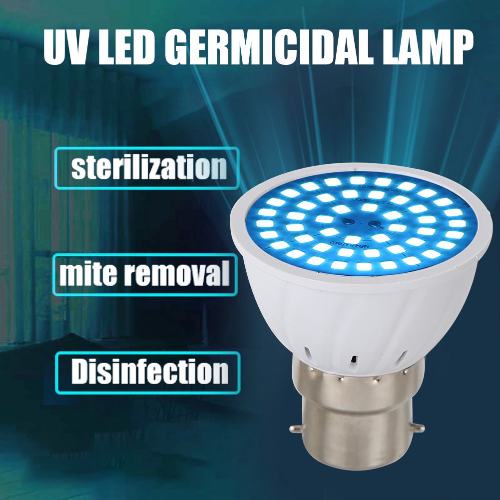 B22 UVC Sterilizer Disinfection Lamp 48/60/80LED GU Light Ultraviolet Germicidal Bulb AC 220V Household Sterilization Light