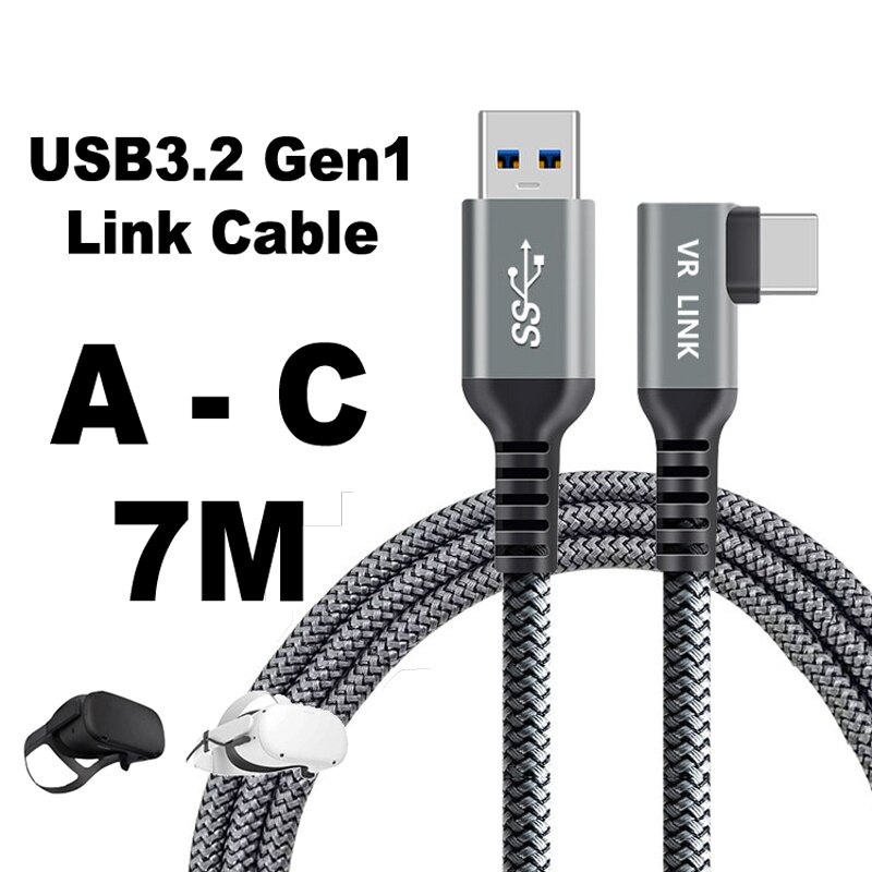For Oculus Link Cable 5M 6M 7M USB C Fast Charging Data Cord Oculus Quest 2 Link Cable 16ft Quest2 Full Set VR Accessories
