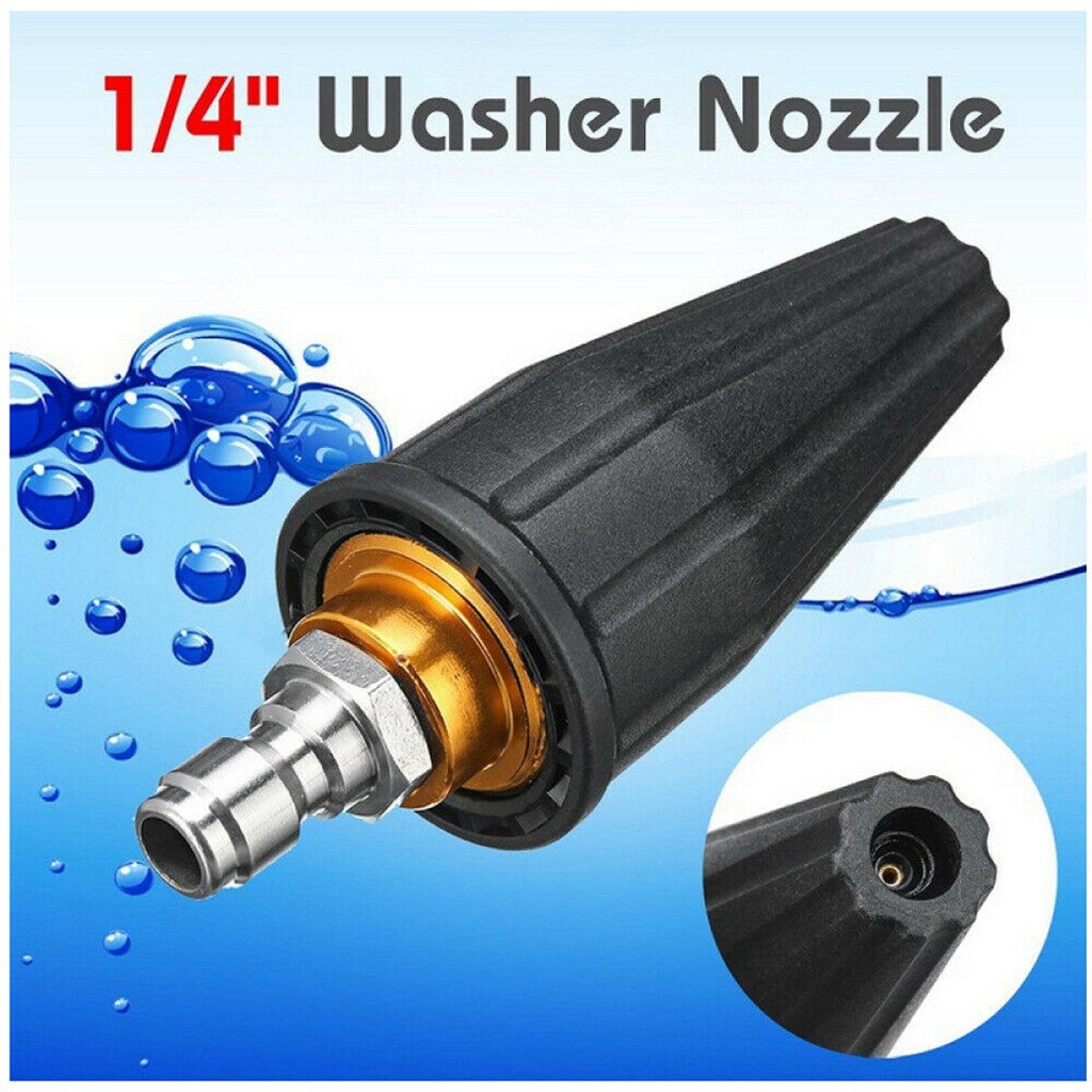 1PC Stainless Steel Copper Spray Nozzle 1/4&quot; High Pressure Washer Jet Wash Dirt Rotating Turbo Spray Tip UK 105*40mm