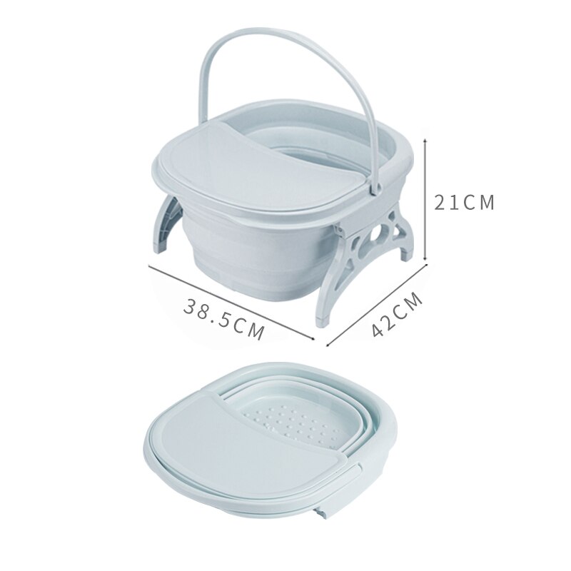 Bañera plegable para pies, con tapa, Sauna, Cubo de masaje espumoso, baño de pies, lavabo portátil plegable, bañera de pies, jacuzzi: Blue
