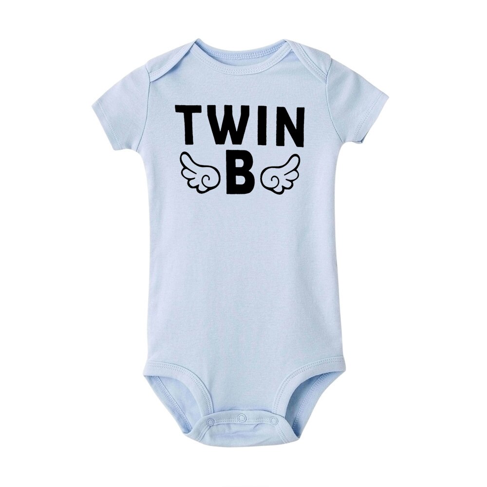 Neugeborenen Baby Jungen Mädchen Kurzarm Karosserie Zwillinge A & B Strampler Kleidung Sommer Baby Zwillinge Strampler Kleidung