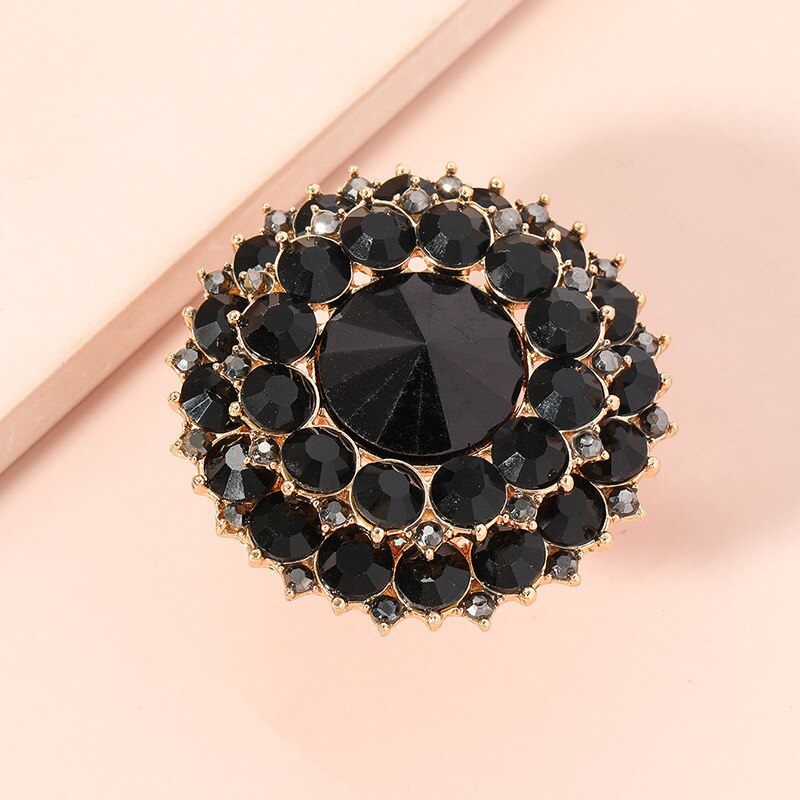 Unieke Boho Black Crystal Stone Ring Grote Ronde Ringen Voor Vrouwen Vintage Anillos Vrouwelijke Bruiloft Sieraden