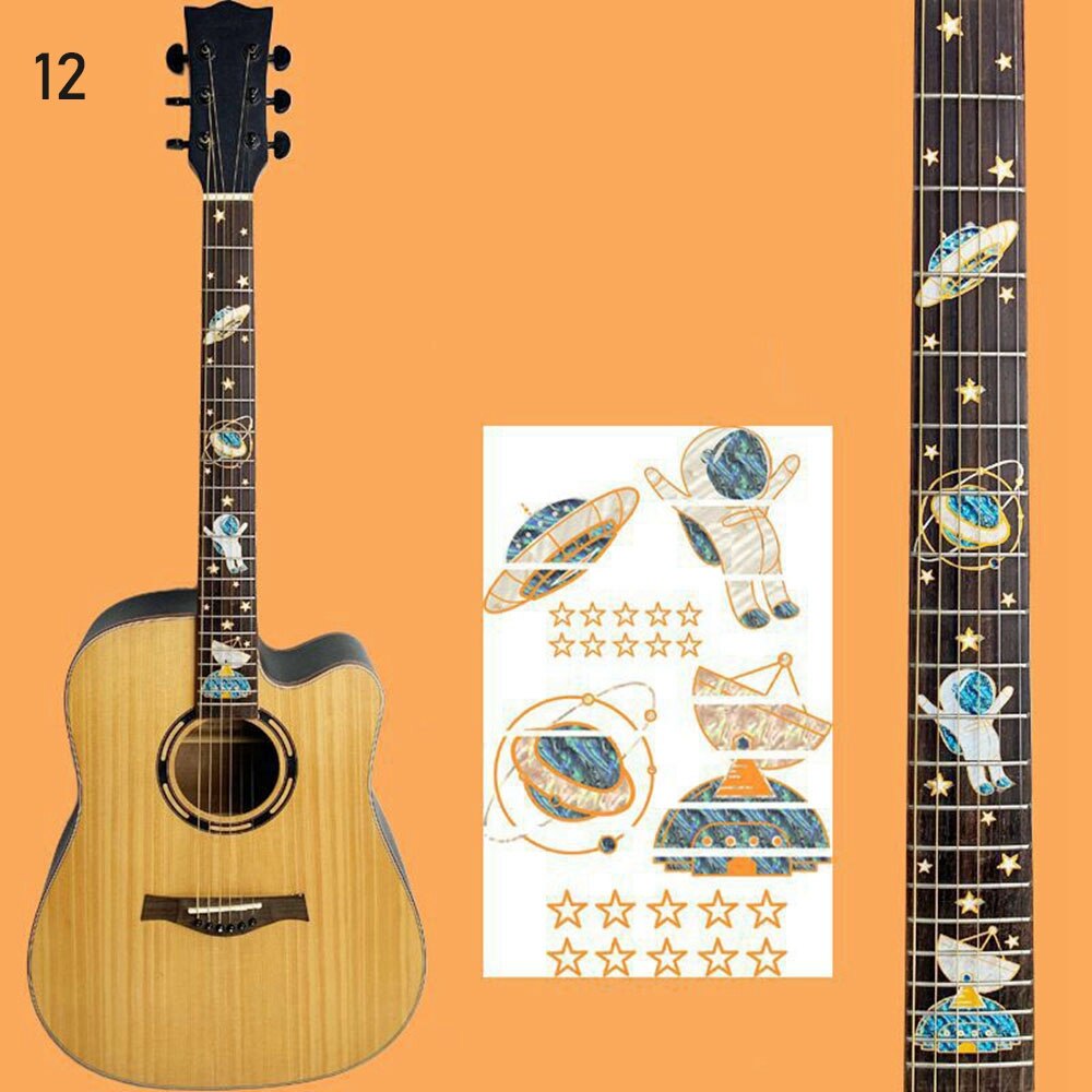 1 PC Ultra Thin Sticker Cross Inlay Decals Fretboard Sticker for Electric Acoustic Guitar Bass Guitarra Accessories: type12