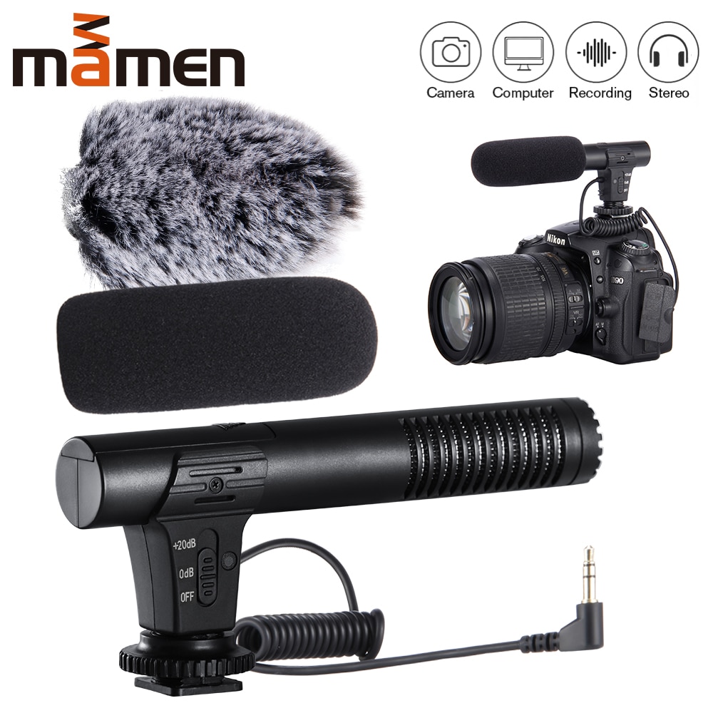 MIC-02/MIC-03/MIC-05/MIC-06/MIC-07 3.5mm Mobiele Telefoon/Camera Microfoon Video-opname Super- cardioid Wijzend Stereo Mic
