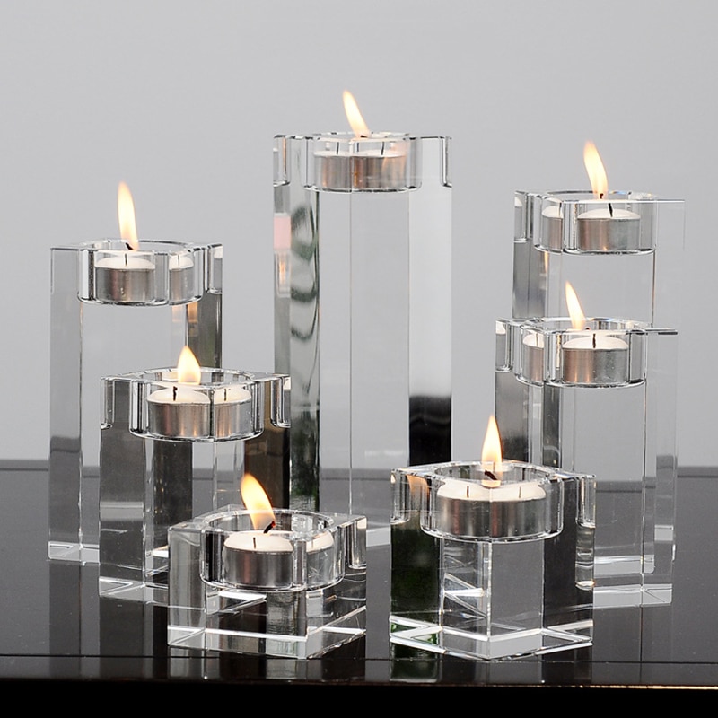 Kaarshouder Glass Crystal Theelichtje Stand Kandelaar Decor Hoogte 4/6/8/10/12/ 14/16/18/20 Cm Europese Ornamenten Fping