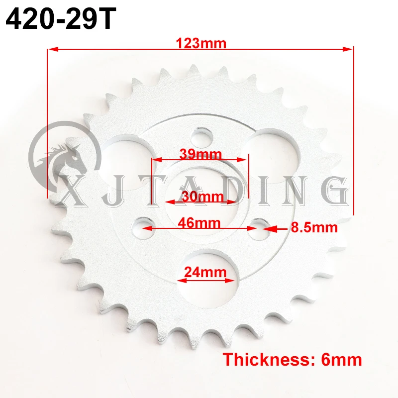 Motorfiets 24 T/26 T/28 T/29 T/31 T/35 T/37 T Tanden 30mm Achter Tandwiel Fit Voor Honda Aap Motor Pit Crossmotor 420/428 Keten: Black