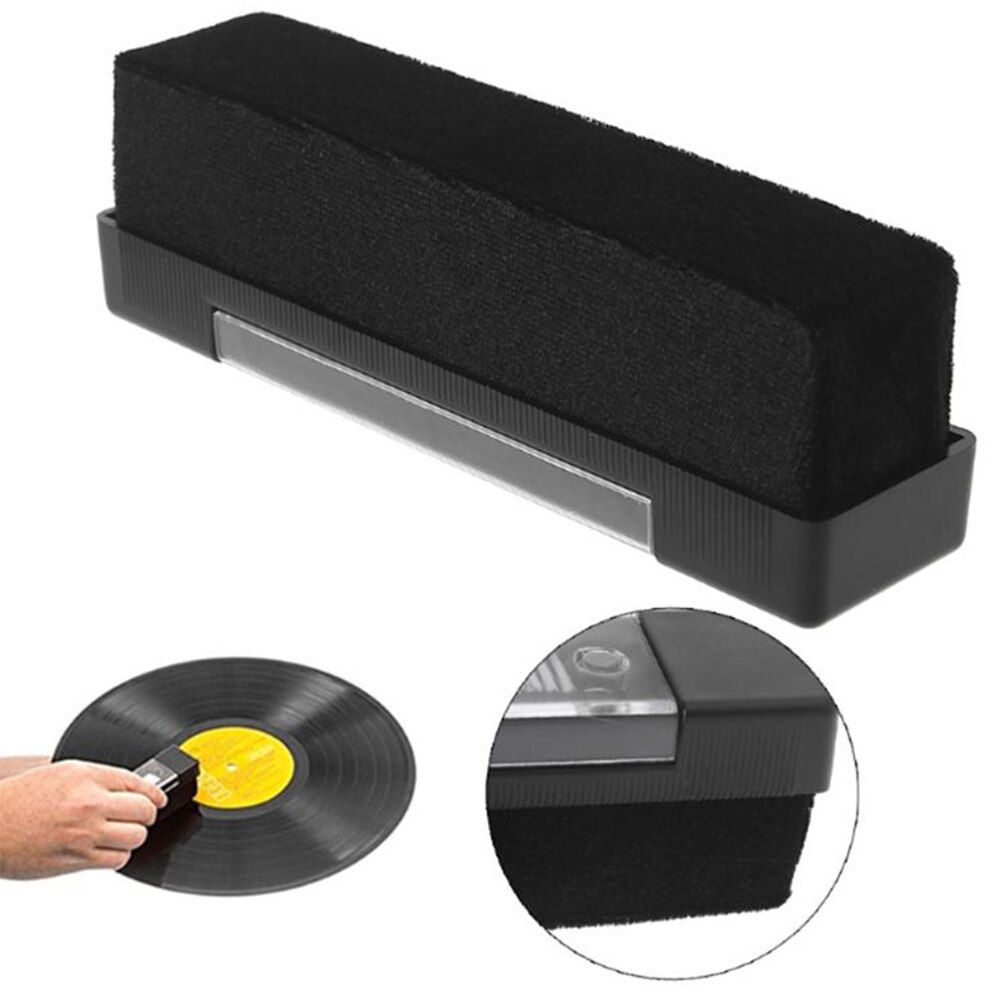 Vinyl Records Cleaning Kit Carbon Fiber Velvet Records Cleaner Anti Static Cleaning Brush Dust Remover Kit for LP Vinyl Records