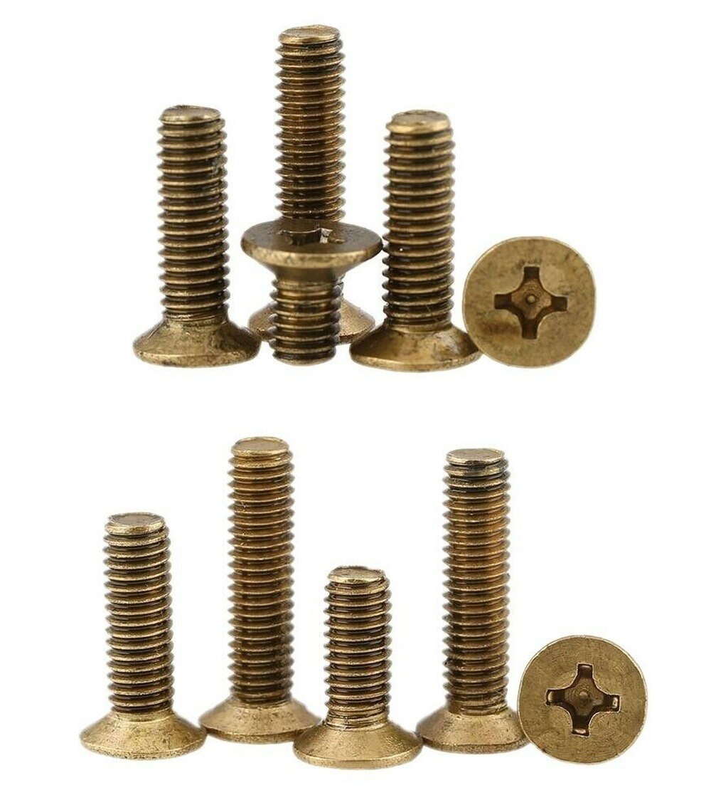 50 stuks  m2 m 2.5 m 3 koperen verzonken kruiskopschroeven / platkop kruiskopschroeven