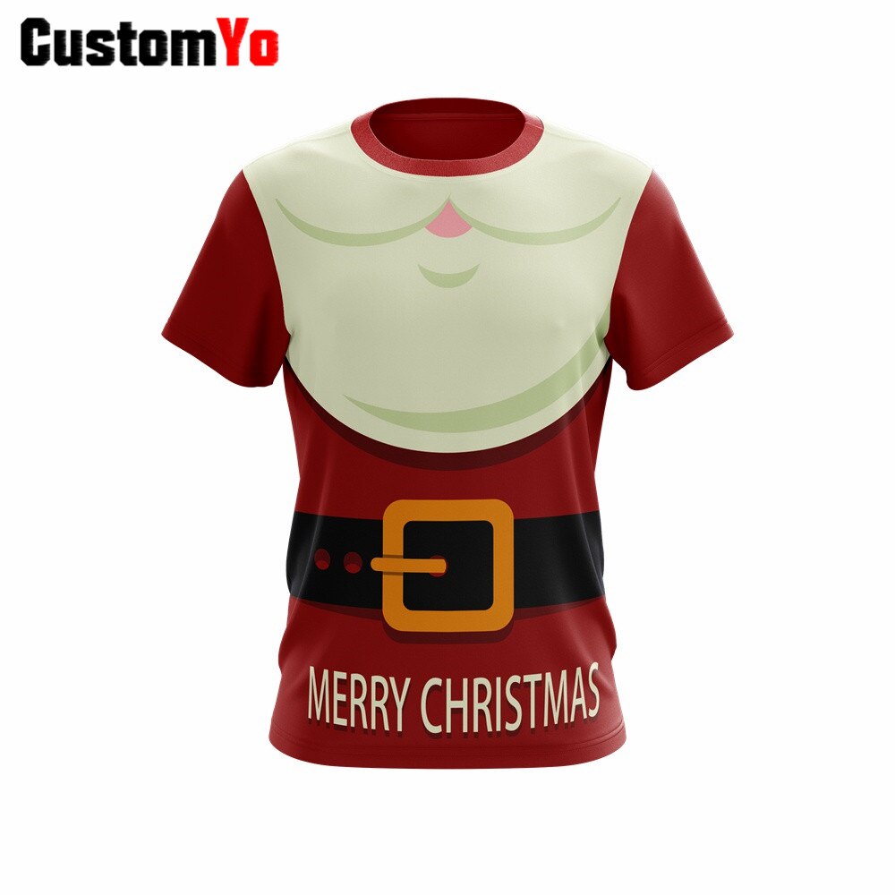 Custom T-shirt Unisex Short Sleeve Funny T Shirt Casual White Christmas Shirt