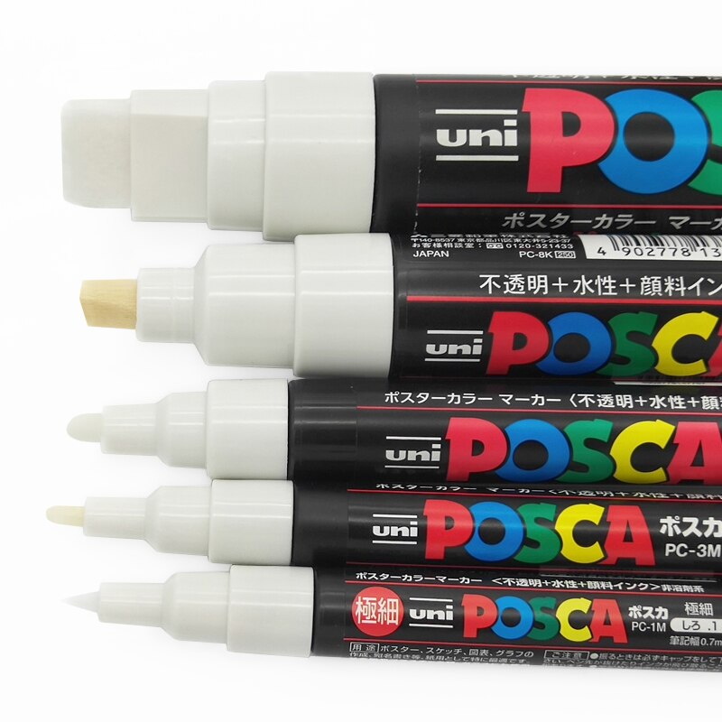 5 teile/satz Uni POSCA Wasser-basierend Marker Stift PC-1M/3M/5M/8K/17K Pop Poster Werbung Stift Hand-gemalt Comic Graffiti Malerei