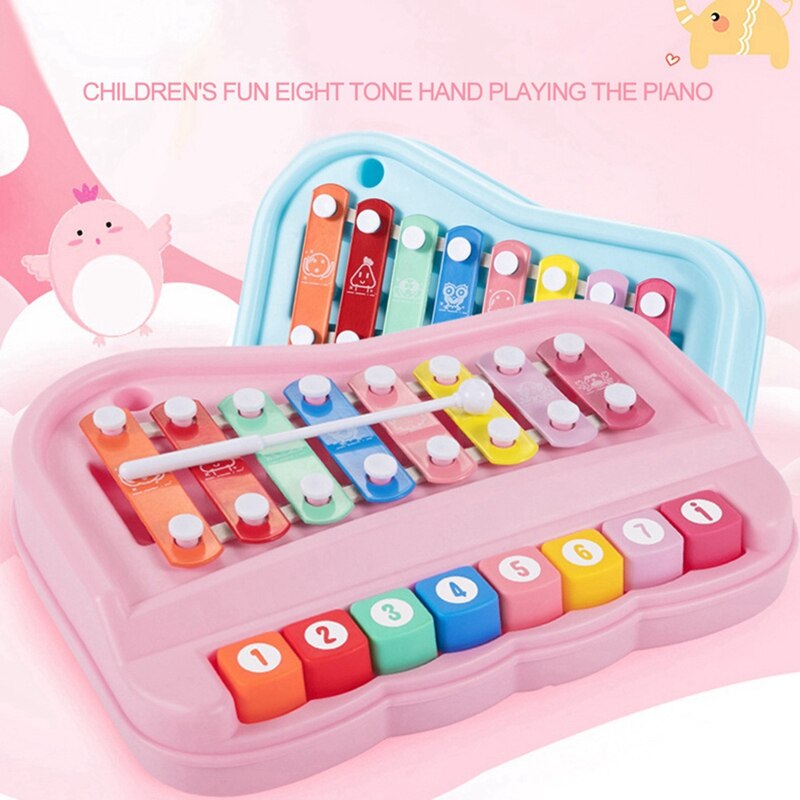 Juguete de Piano para niños, 8 teclas multicolor Teclado de Piano xilófonos de juguete