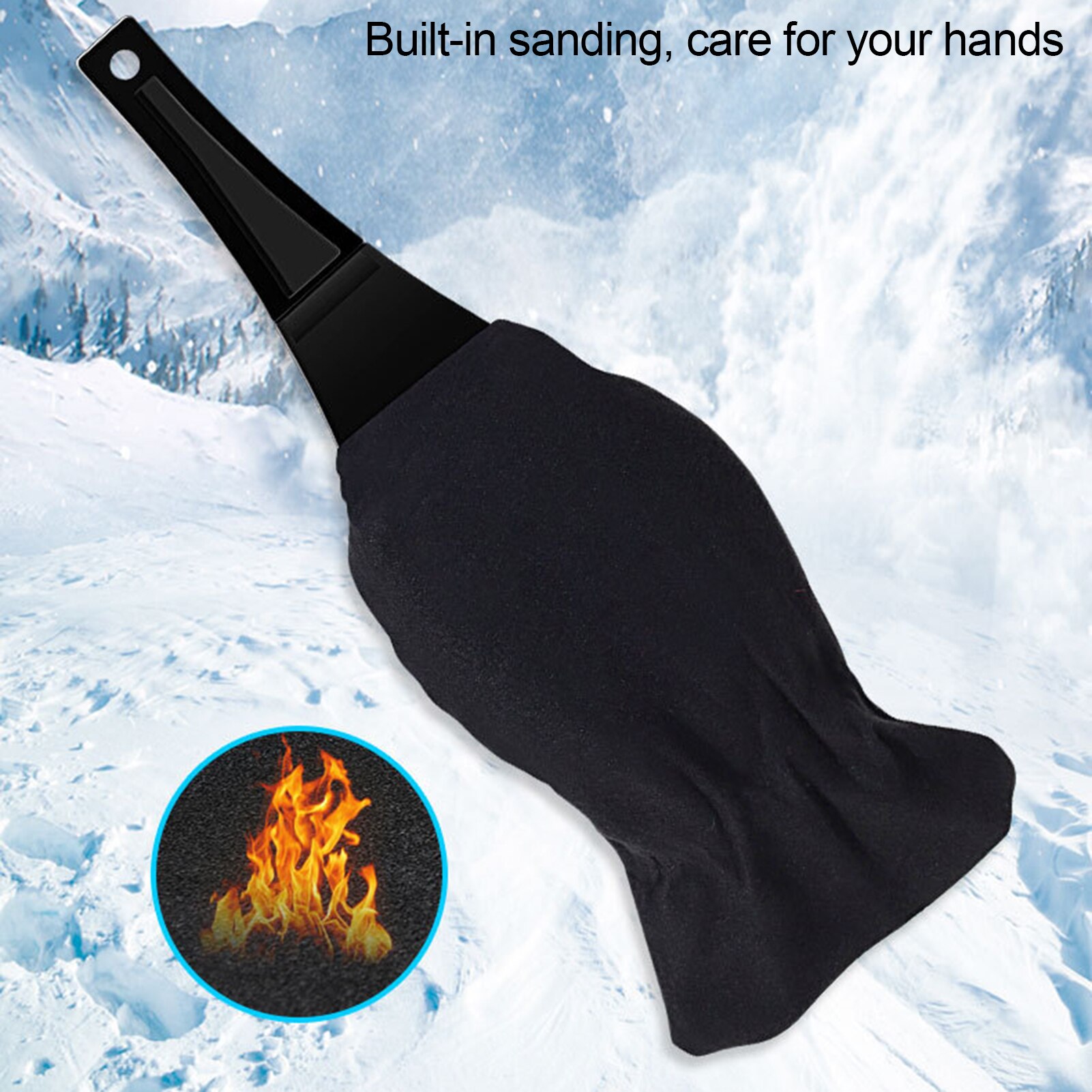 Car Ice Scraper Windshield Ice Breaker Quick Clean Glass Brush Snow Remover Tool Auto Window Winter W/Sleeve Snow Brush Shovel