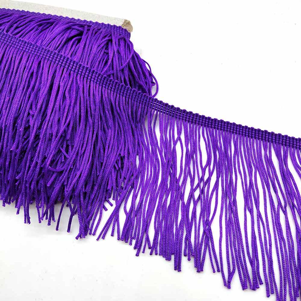 Beatiful-Cinta de encaje con ajuste de la franja de encaje, 10cm de ancho, ribete de franja de borlas para vestido latino, accesorios de vestuario DIY: Purple