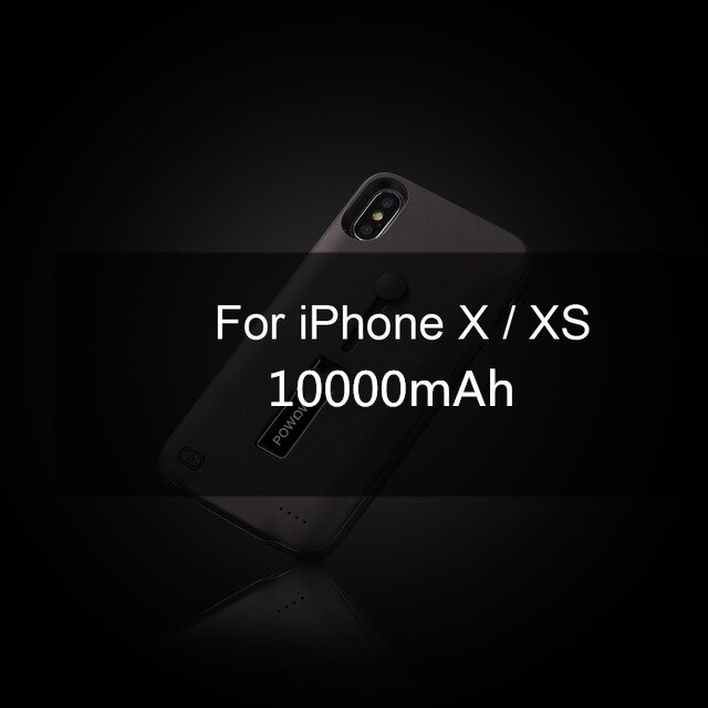 10000mAh Power Bank For iphone 6 6s 7 8 Plus Battery Charger Case For iphone X XS Max XR Battery Case Charger Case Backup: Black For i X Xs